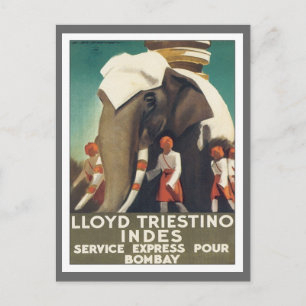 Vintage Lloyd Triestino Indien Postkarte