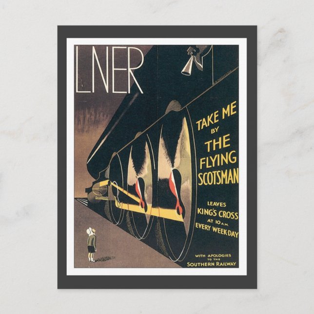 Vintage LNER Eisenbahn Postkarte (Vorderseite)
