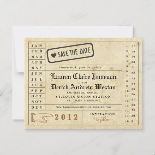 Vintage-Lochkarten-Save-the-Date Save The Date