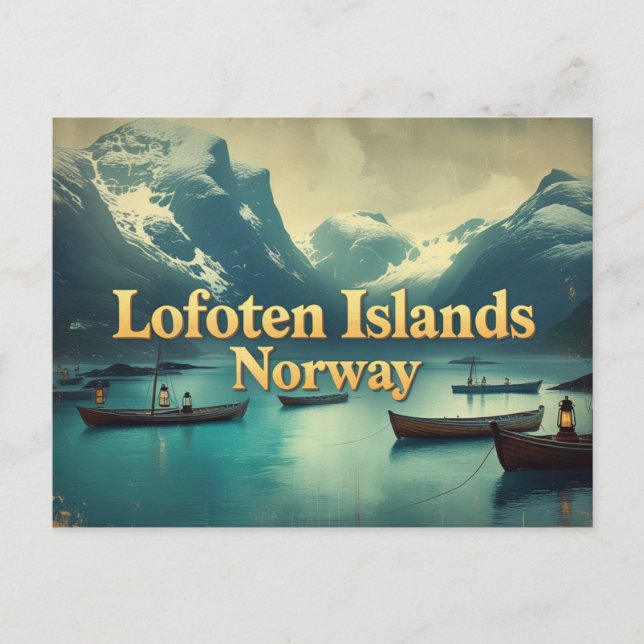 Vintage Lofoten Magic Postkarte (Vorderseite)