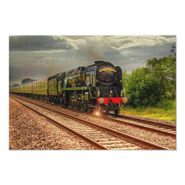 Vintage Lokomotivbahn Landschaftliches Foto Drucke (Vorne)