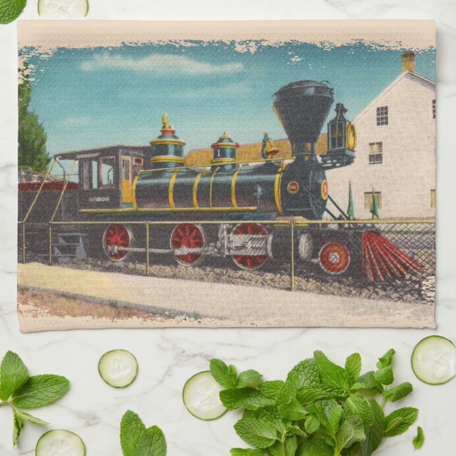Vintage Lokomotive Glenbrook Küchentuch (Gefaltet)
