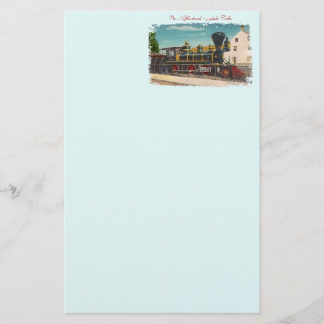 Vintage Lokomotive-Stationierung Briefpapier (Vorderseite)