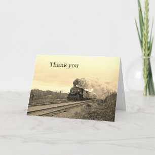 Vintage Lokomotive Zug Eisenbahn Schwarz Reise Karte