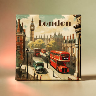Vintage London Big Ben Benutzerdefinierter Text Magnet