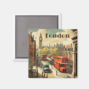 Vintage London Big Ben Benutzerdefinierter Text Magnet