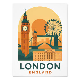 Vintage London England Reise Foto Druck   Retro 