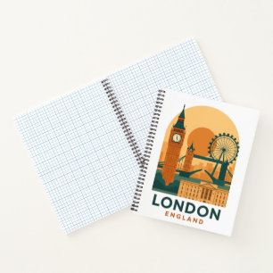 Vintage London England Reise Retro Notizbuch