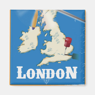 Vintage London, England Reiseplakat Magnet