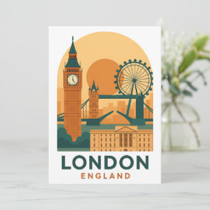 Vintage London England Reiseplakat Postkarte