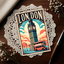 Vintage London England Travel  Postkarte