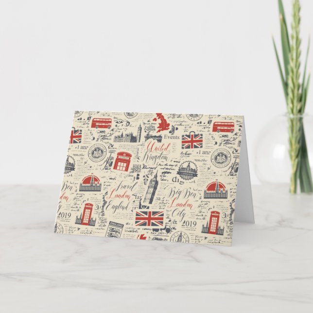 Vintage London Greeting Card (Blank) Karte (Vorderseite)