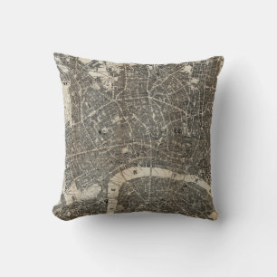 Vintage London Karte 1875 Kissen