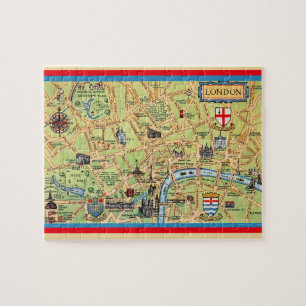 Vintage London Karte 8x10 Puzzle