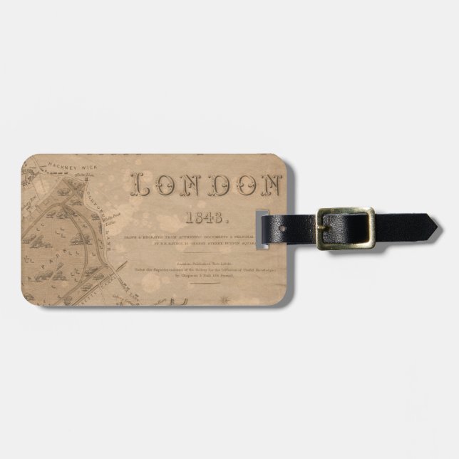 Vintage-London-Karten-Gepäckanhänger Gepäckanhänger (Vorderseite horizontal)