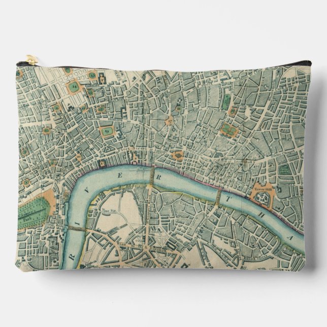 Vintage London Map Toilettenbeutel Zubehörtasche (Vorderseite)