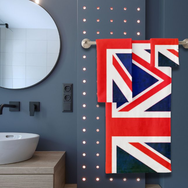 vintage london mode britanno (vintage london fashion british flag union jack bath towel set)