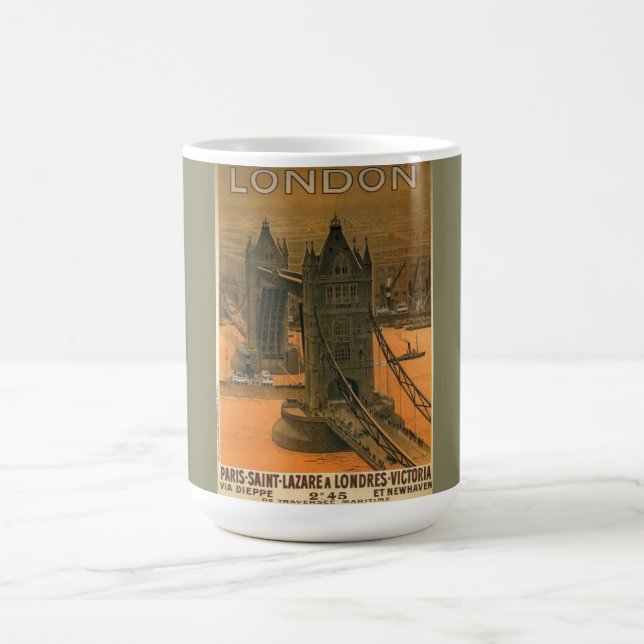 Vintage London Paris Eisenbahn - Werbung Kaffeetasse (Mittel)