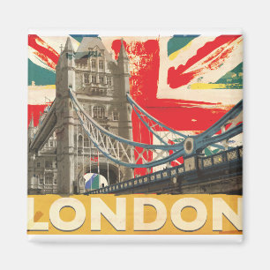 Vintage London Plakat Magnet
