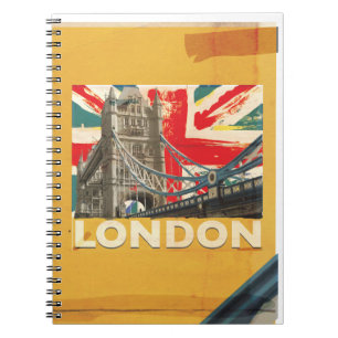 Vintage London Plakat Notizblock