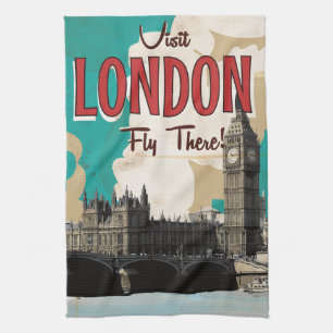 Vintage London Reiseplakat Geschirrtuch