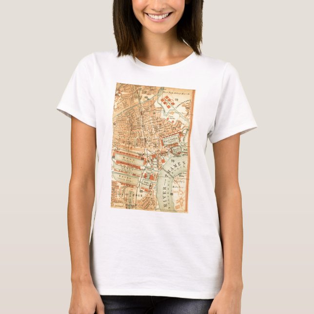 Vintage London Street Map T-Shirt (Vorderseite)