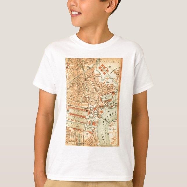 Vintage London Street Map T-Shirt (Vorderseite)