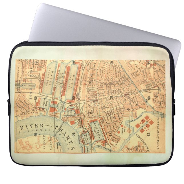 Vintage Londoner Karte Laptopschutzhülle (Vorderseite)