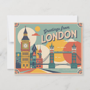 Vintage Londoner Postkarte   Grüße aus London