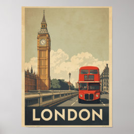 Vintage Londoner Reise Poster