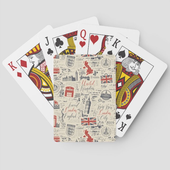 Vintage Londoner Spielkarten (Rückseite)