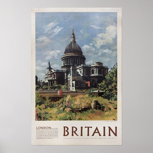 Vintage Londoner St. Paul's Cathedral-Reise Poster (Vorne)