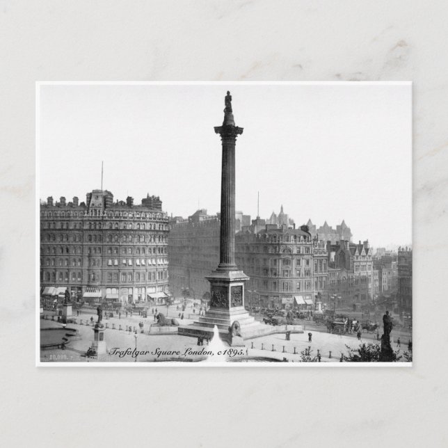 Vintage Londoner Straßenszene, Trafalgar Square Postkarte (Vorderseite)