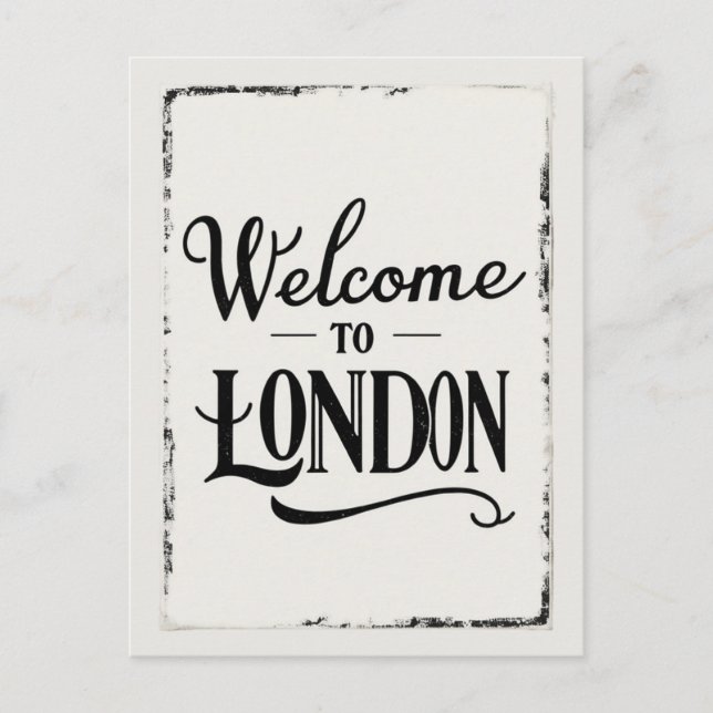Vintage Londoner Typografie Postkarte (Vorderseite)