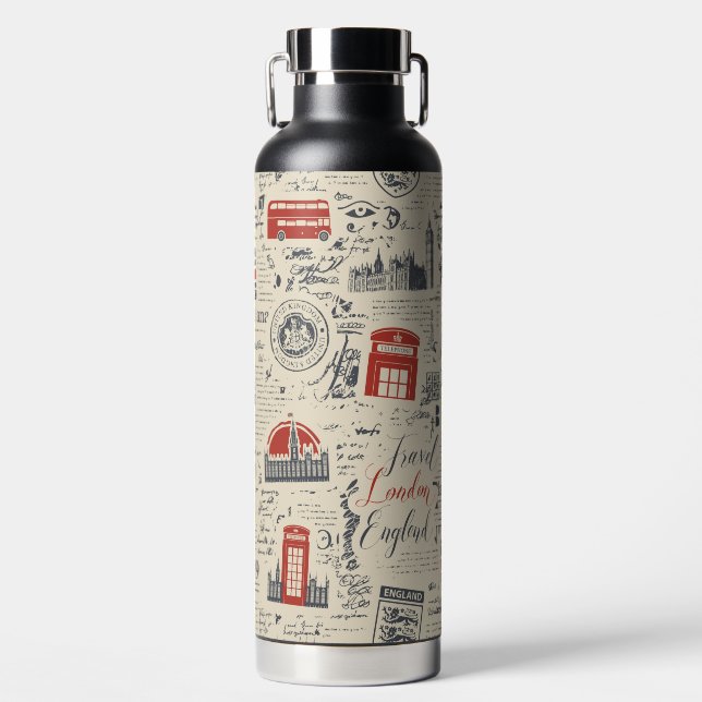 Vintage Londoner Wasserflasche Trinkflasche (Vorderseite)