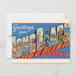 Vintage Long Beach CA  Postkarte