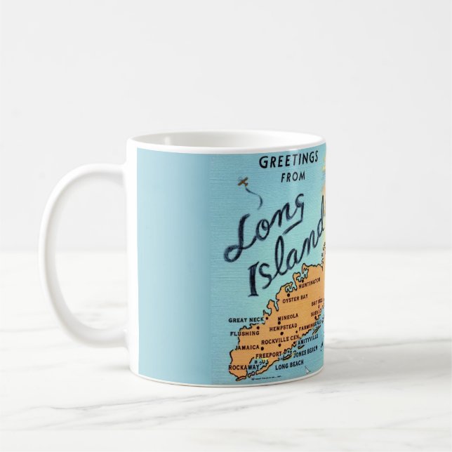 Vintage Long Island Map Mug (Gauche)