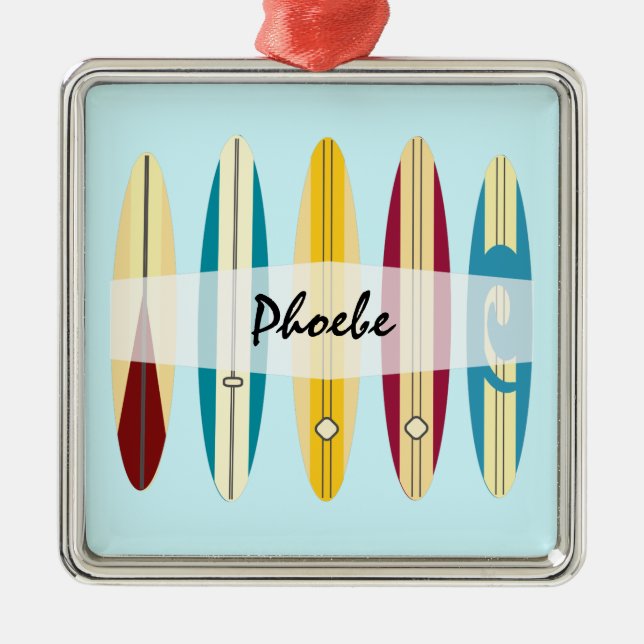 Vintage Longboards Ornament Aus Metall (Vorne)