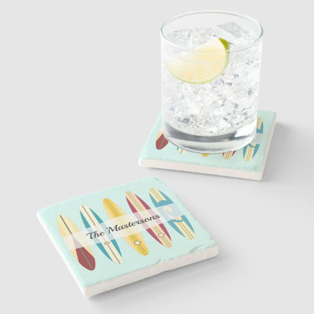 Vintage Longboards Steinuntersetzer (Seitenansicht)