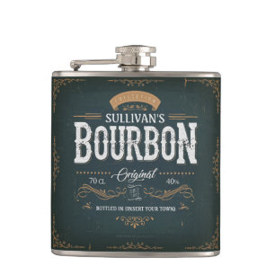 Vintage-Look ADD NAME American Bourbon Whiskey Bar Flachmann