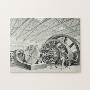 Vintage Look, Large Jigsaw Puzzle Machine