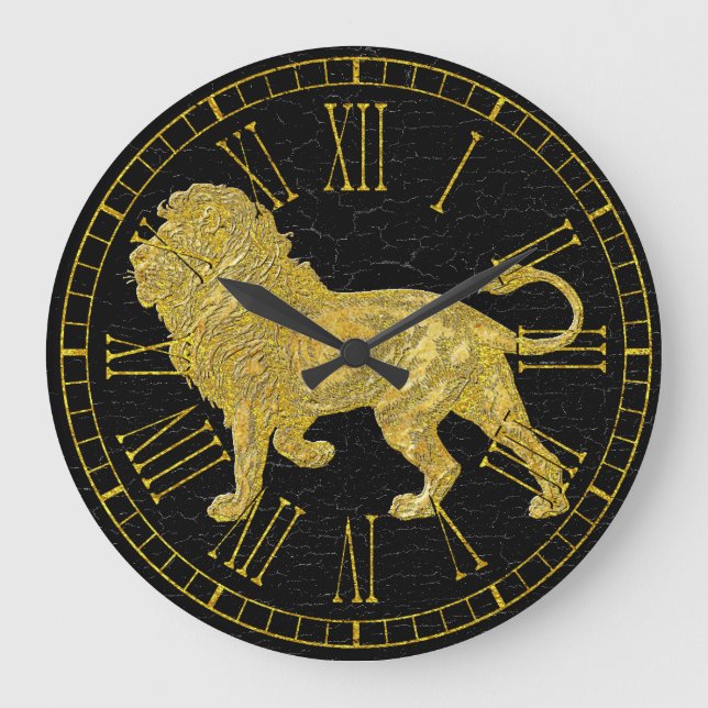 Vintage Look Lion Große Wanduhr (Vorderseite)