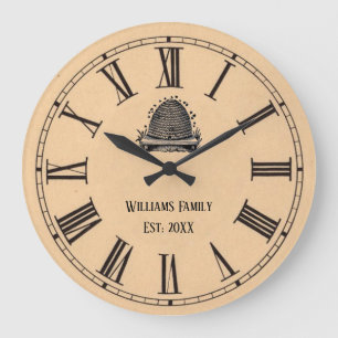 Vintage-Look römische Ziffern Bienenkorb   Familie Große Wanduhr