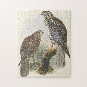 Vintage-Look, Zwei-Vögel-Puzzle