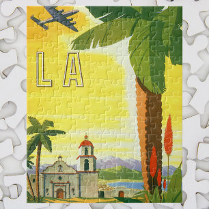 Vintage Los Angeles, Kalifornien Mission mit Palme