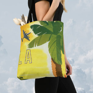 Vintage Los Angeles, Kalifornien Mission mit Palme Tasche