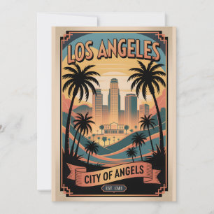 Vintage Los Angeles Kalifornien Stadt der Engel Feiertagskarte