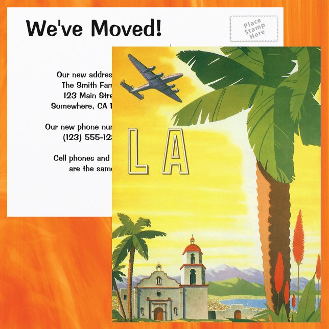 Vintage Los Angeles Mission, Adresswechsel Ankündigungspostkarte (Von Creator hochgeladen)