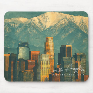 Vintage Los Angeles Watercolor | Retro California Mousepad
