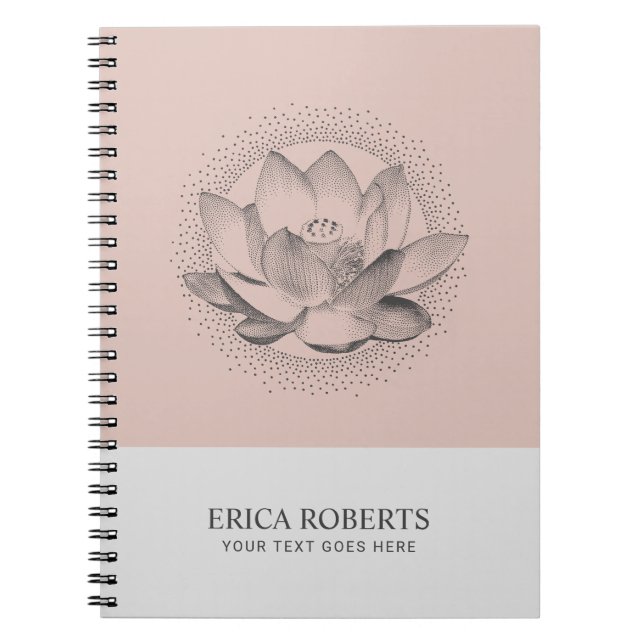 Vintage Lotus-Blume-Abbildung Rosa Notizblock (Vorderseite)